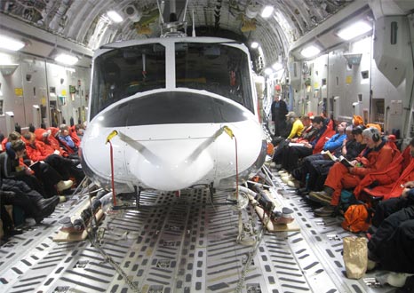 Flight from Christchurch to McMurdo, cargo space on plane